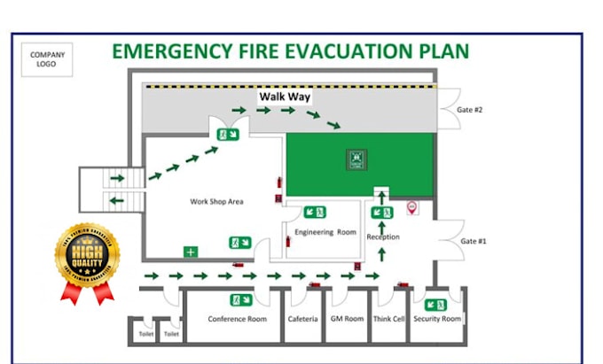 Gig Preview - Draw emergency evacuation plan and fire safety plan