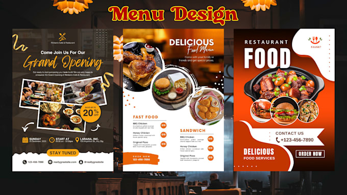 Gig Preview - Create stunning restaurant menus, food flyers and posters