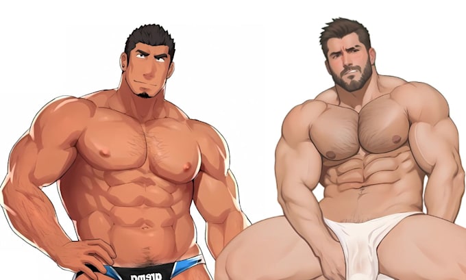 Gig Preview - Gay bara muscle, yaoi, nsfw, fan art, fanart, oc comic, gay character, bara