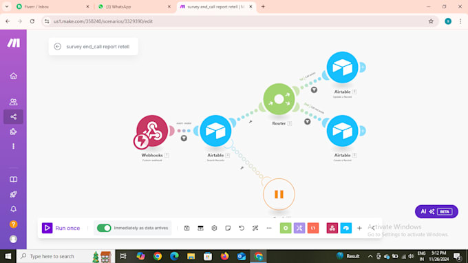 Gig Preview - Streamline your business with workflow automation setup via make com airtable