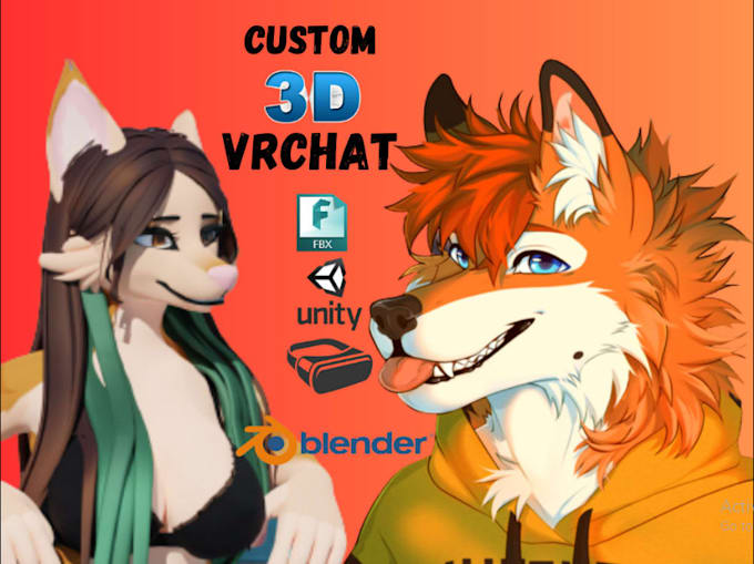 Gig Preview - Do furry avatar, vrchat avtar, vr chat avatar, vrc character, 3d avatar, vtuber