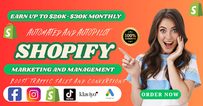 Gig Preview - Do complete shopify marketing to boost shopify sales and shopify promotion