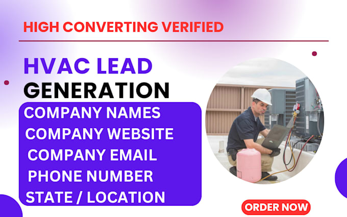 Gig Preview - Generate hvac leads in 24 hours landing page b2b leads SEO