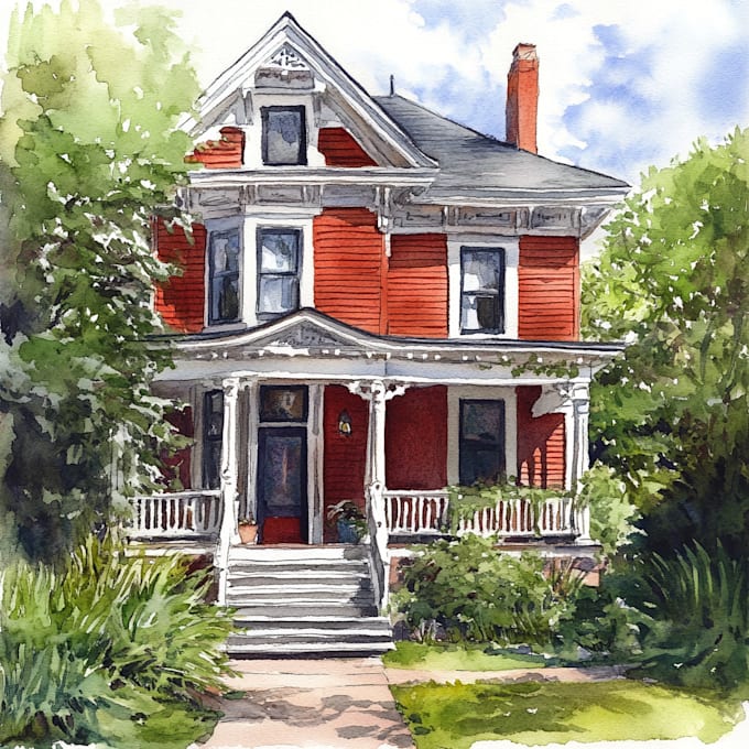 Gig Preview - Draw a watercolor house portraits or building illustration