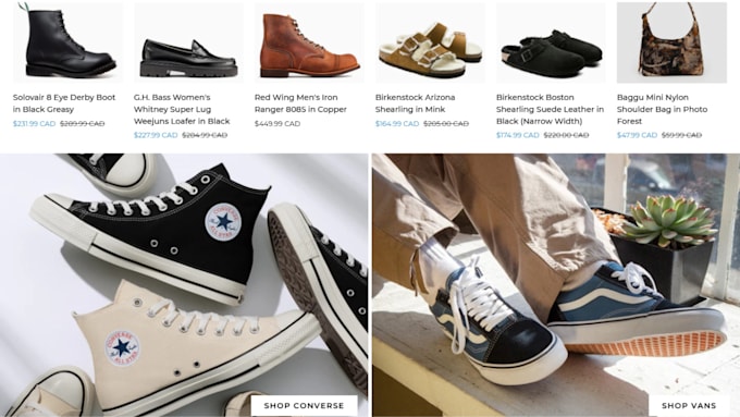 Gig Preview - Design shopify shoe store sneakers store footwear website shoe website shopify