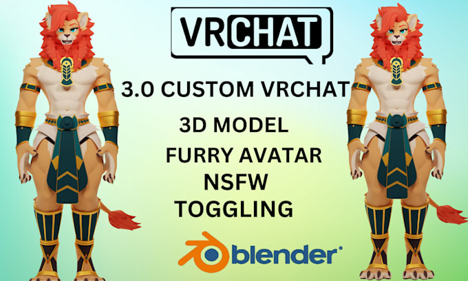 Gig Preview - Custom vrchat avatar, furry avatar, vrc avatar, vr character,3d model