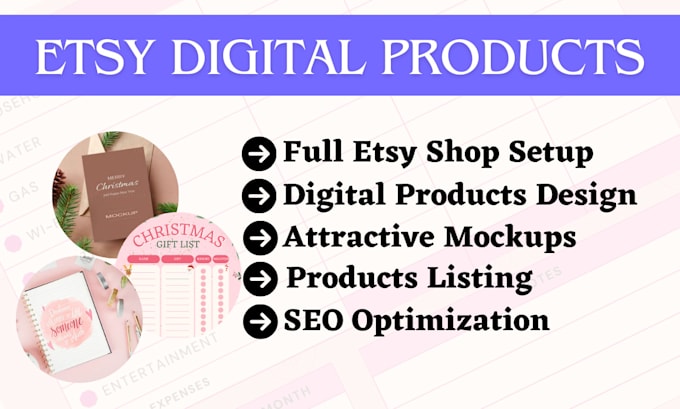 Gig Preview - Setup etsy store etsy digital planner etsy digital products listing etsy seo