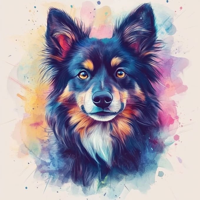 Gig Preview - Do pet portrait, digital art, watercolor, or pencil drawing