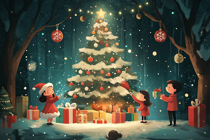 Gig Preview - Do christmas illustrations for children book, coloring book