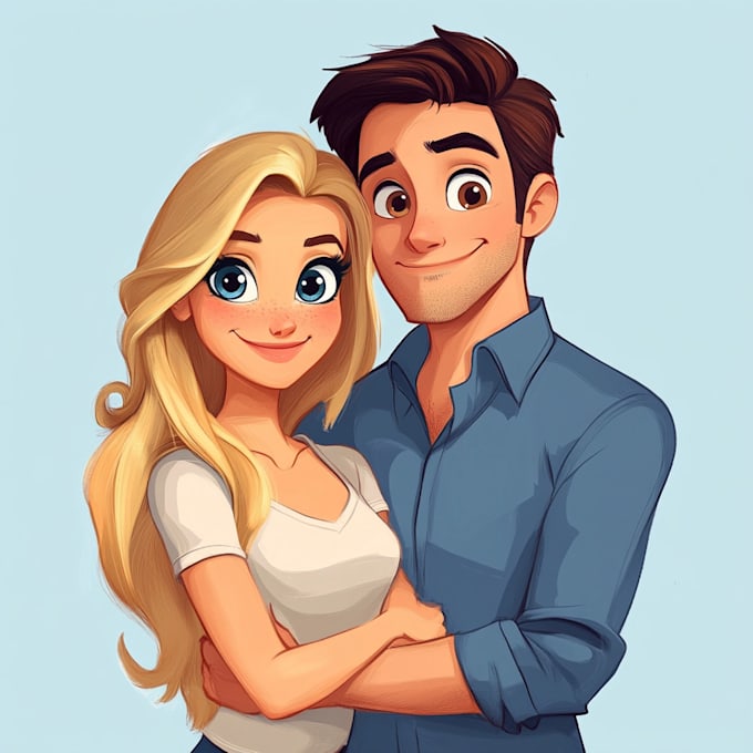 Gig Preview - Make disney family couple cartoon portrait