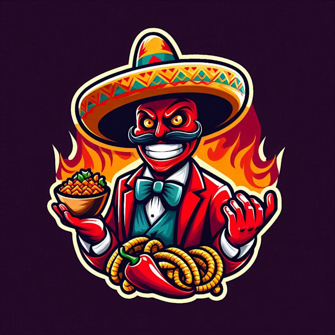 Gig Preview - Do create a creative mexican chill mascot logo in just two day