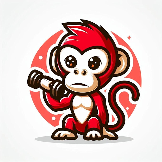 Gig Preview - Do unique red monkey mascot logo design service for your company name