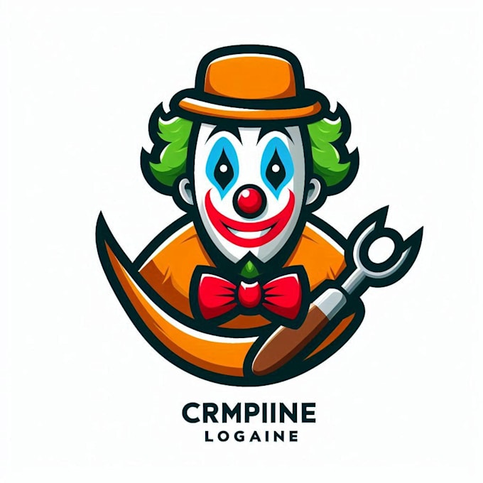 Gig Preview - Do design a creative clown mascot logo design for business page