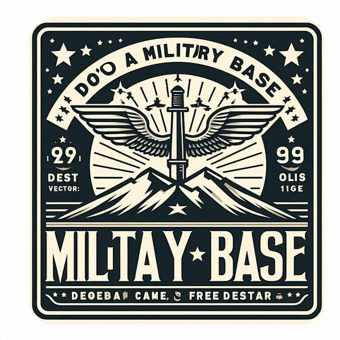 Gig Preview - Do a military base vintage logo with free vector file service for your company