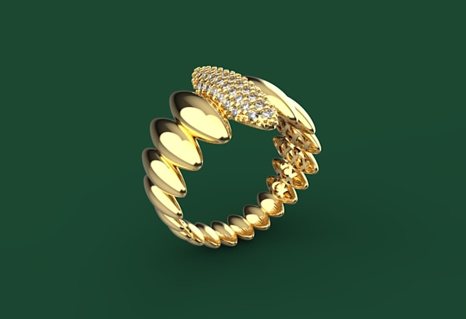 Gig Preview - Create a modern 3d cad jewelry design and render it for you