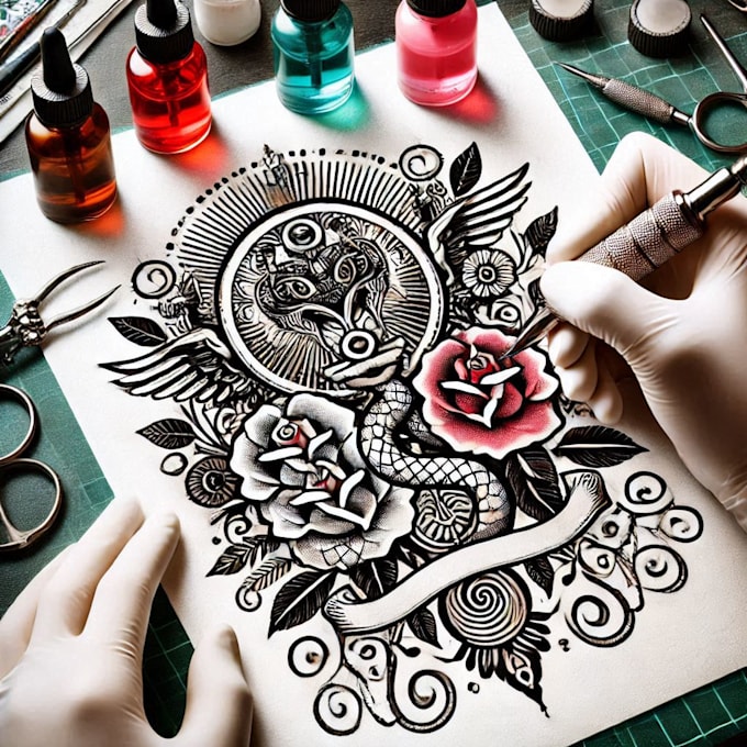 Gig Preview - Create unique custom tattoo any tattoo design, tattoo artist