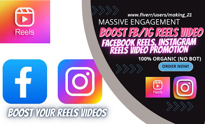 Bestseller - promote your facebook instagram reels, post igtv organic promotion to gain views