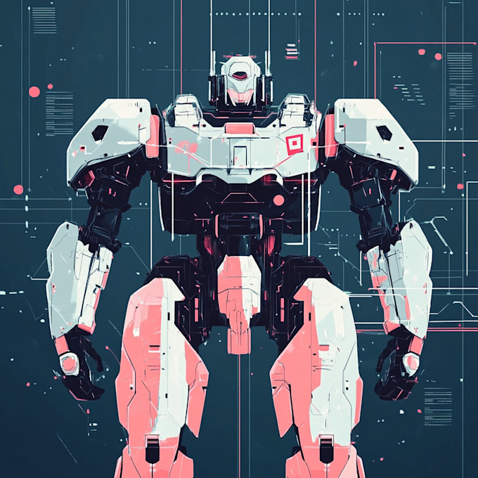 Gig Preview - Make a mecha robot illustrations