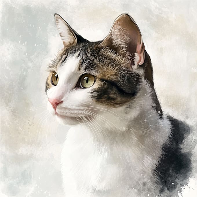 Gig Preview - Do a watercolor portrait of your dog, cat, pet drawing