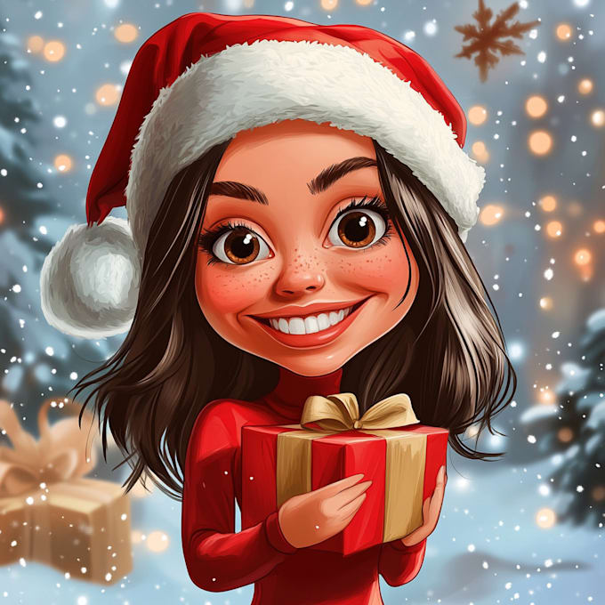 Gig Preview - Draw christmas cartoon caricature from your photo