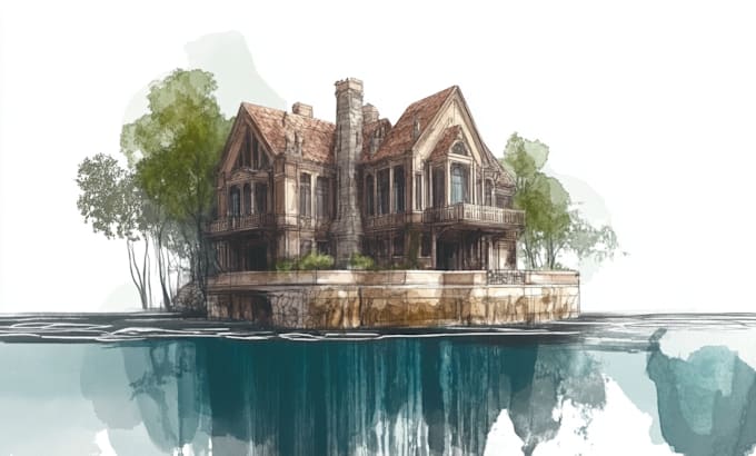 Gig Preview - Create digital watercolor house and building illustrations