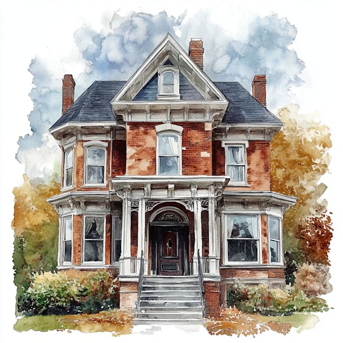 Gig Preview - Create digital watercolor house and building illustrations