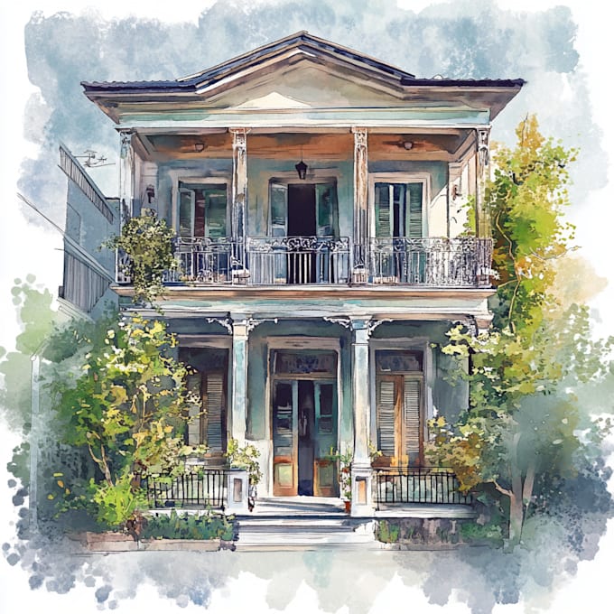 Gig Preview - Create digital watercolor house and building illustrations