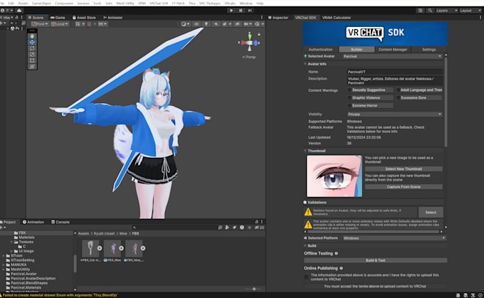 Gig Preview - Upload your vrchat avatar with toggels