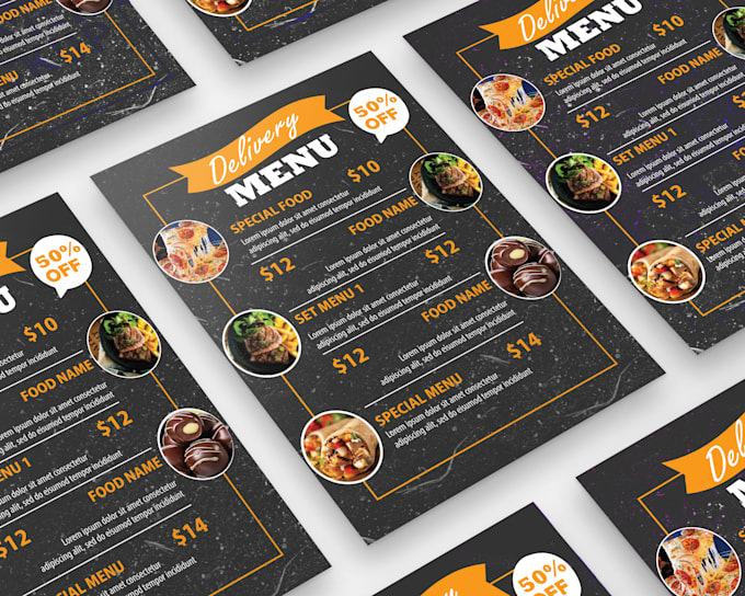 Gig Preview - Do restaurant menu, modern food menu and menu board with logo