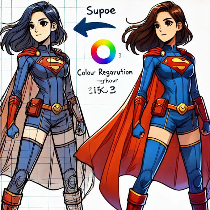 Bestseller - draw your female superhero cartoon character from photos