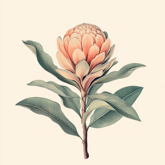 Gig Preview - Create a botanical watercolor illustration, floral drawing