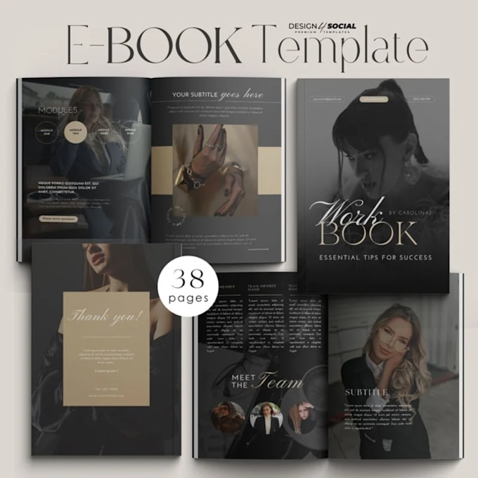 Gig Preview - Design canva ebook business ebook yoga ebook course workbook coaching ebook