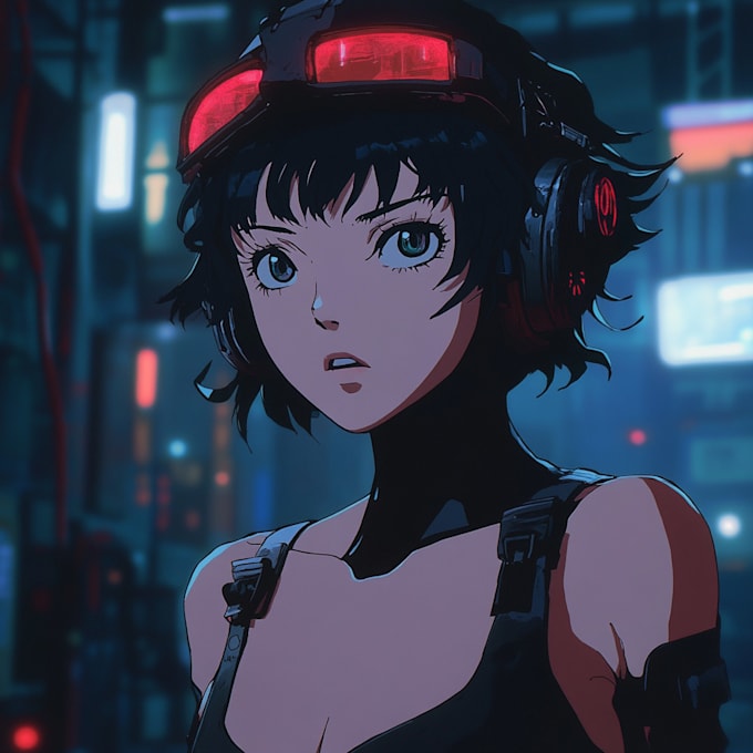 Gig Preview - Do create cyberpunk anime style illustration for you