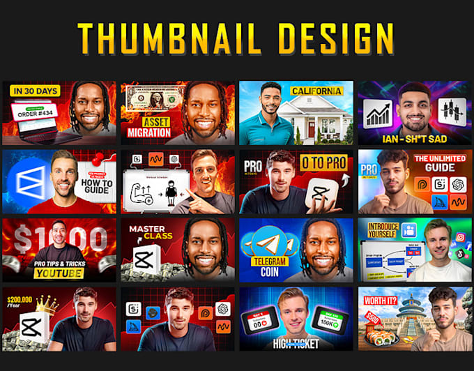 Gig Preview - Create, attractive youtube thumbnail design to boost CTR