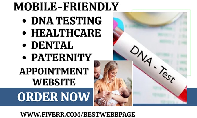 Gig Preview - Design dna testing website drug testing paternity medical healthcare website