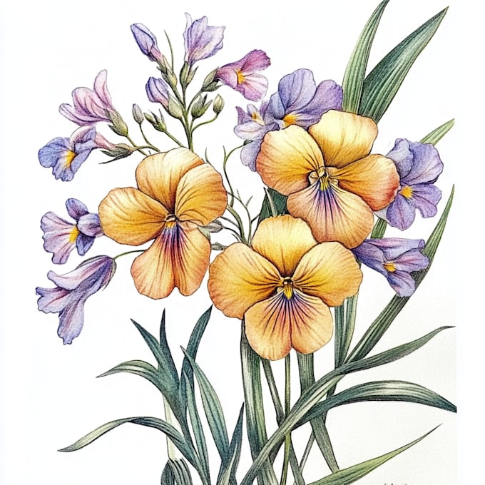 Gig Preview - Paint digital watercolor botanical illustration