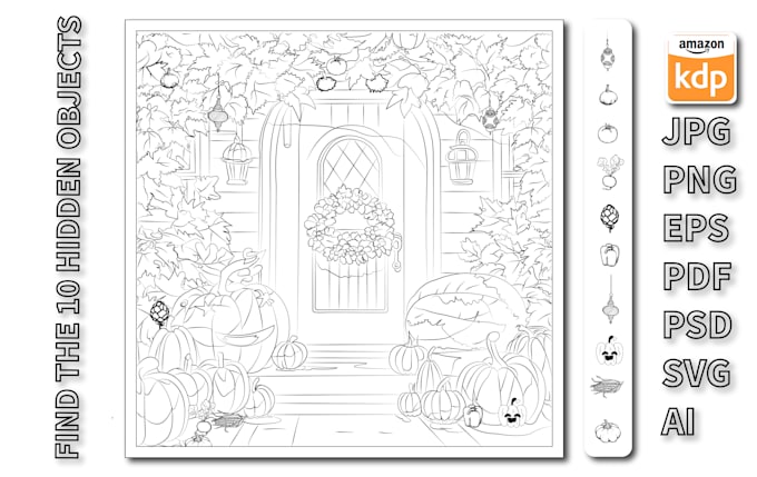 Bestseller - draw unique hidden object coloring pages for kids and adults