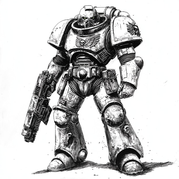 Gig Preview - Do a unique warhammer 40k character art for you