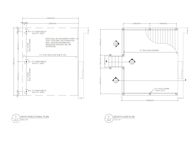 Gig Preview - Custom deck design, deck permitting drawings for residential projects