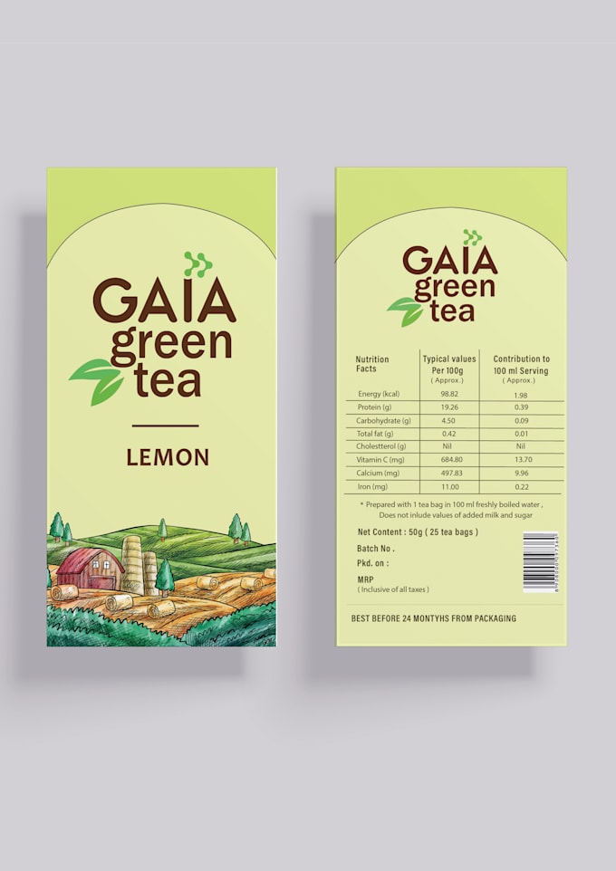 Gig Preview - Design tea packaging, tea label and tea box designs