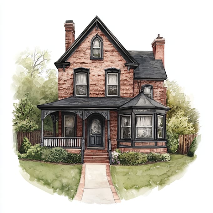 Gig Preview - Create digital watercolor house and building illustrations