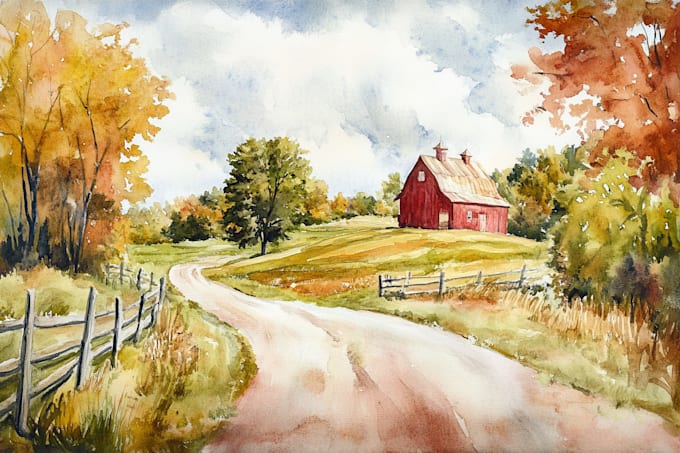 Gig Preview - Do an original watercolor painting of your landscape