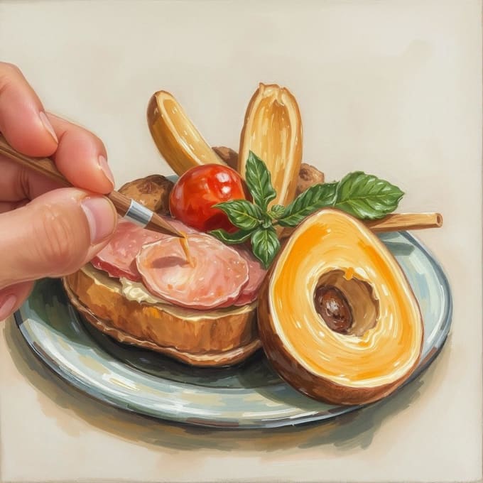 Gig Preview - Draw an food, oil painting