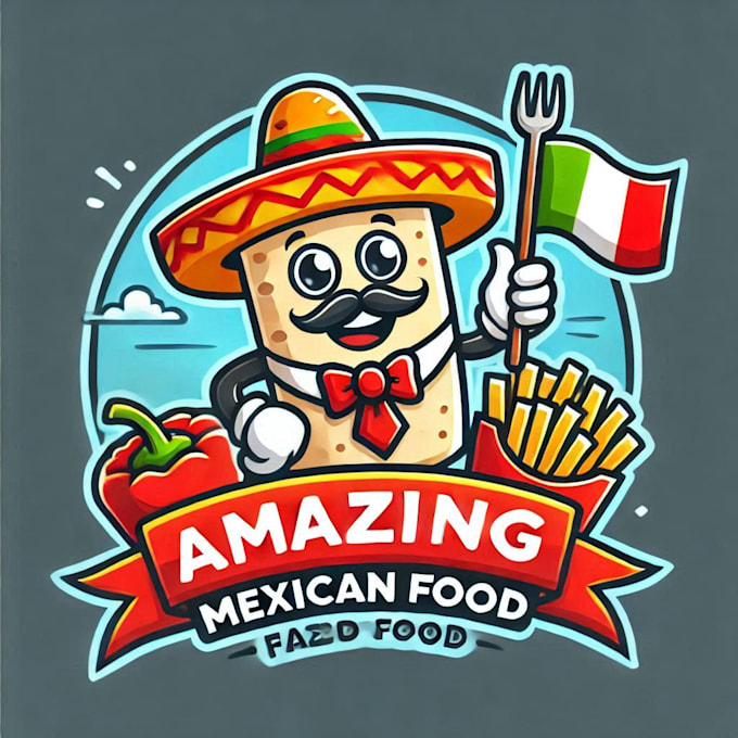 Gig Preview - Do amazing maxican food mascot logo design with express delivery