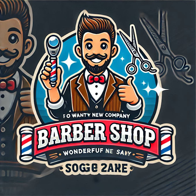 Gig Preview - Do wonderful barbar shop mascot logo design with 1 day delivery