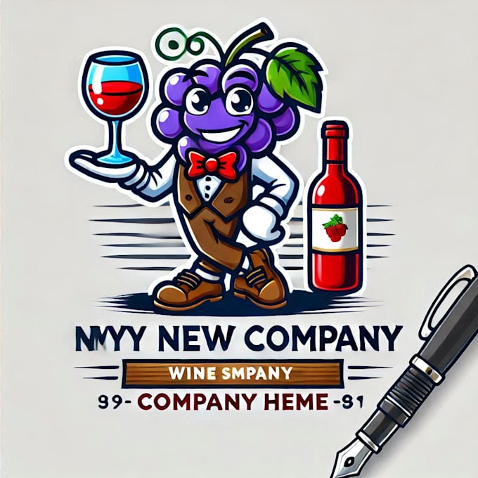 Gig Preview - Do wonderful wine mascot logo design with 1 day delivery