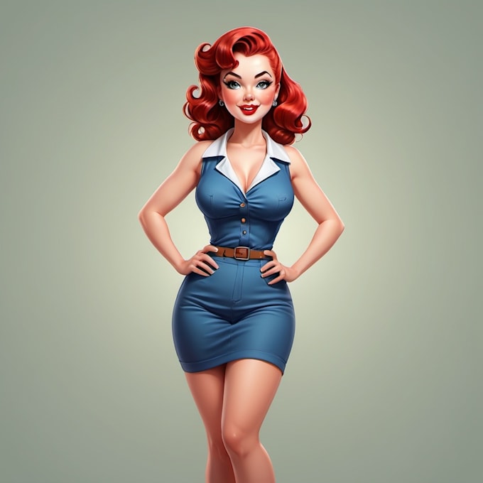 Gig Preview - Create an illustration of a pin up girl for you