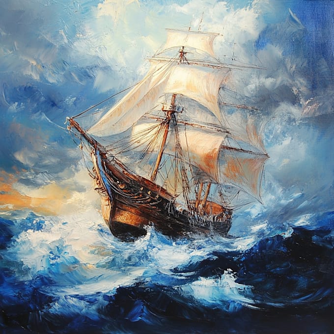 Gig Preview - Create ship oil painting of you idea