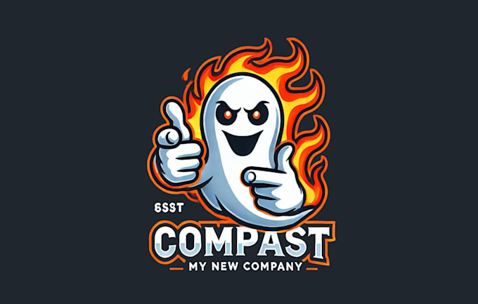 Gig Preview - Design a custom ghost fire mascot logo for your brand or team