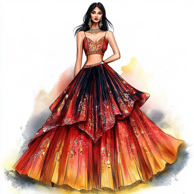 Bestseller - draw amazing fashion illustration or sketch for you